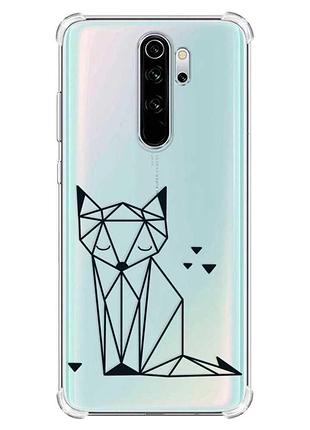 Чехол с утолщёнными углами на xiaomi redmi note 8 pro :: лиса (принт 126)