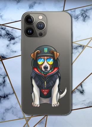 Прозрачный чехол на iphone 13 pro :: пёс патрон (принт 4)