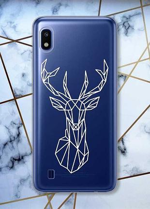 Прозрачный чехол на samsung galaxy a10 (2019) a105 олень (принт 129)