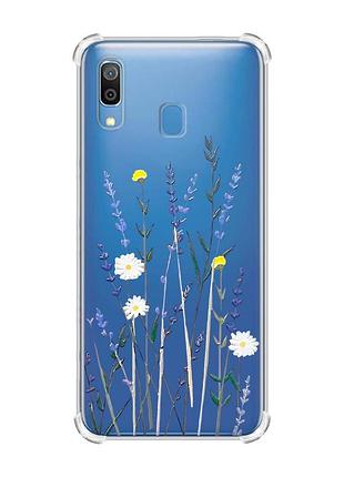Чохол з потовщеними кутами на samsung galaxy a30 (2019)/a20 (2019) польові квіти (принт 270)