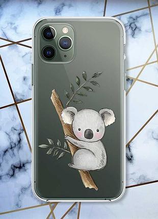 Прозорий чохол на iphone 12 / 12 pro коала принт 132