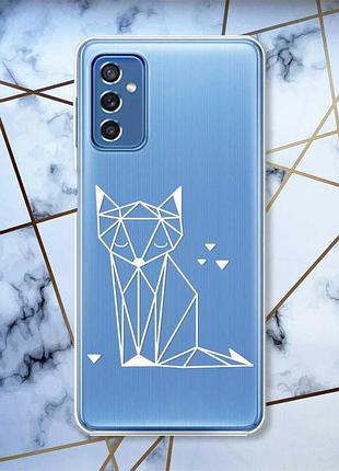 Прозорий чохол на samsung galaxy m52 лисиця (принт 127)