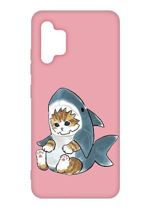 Матовый розовый чехол на samsung galaxy a32 :: котёнок (принт 120)