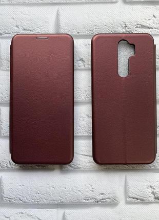 Чехол-книжка для xiaomi redmi note 8 pro бордовый