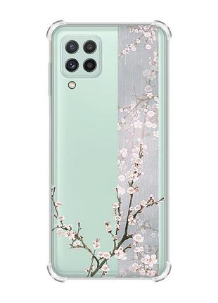 Чохол з потовщеними кутами на samsung galaxy a22 4g/m32/m22 :: квітуча сакура (принт 285)