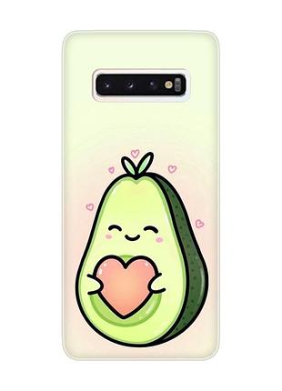 Чехол на samsung galaxy s10 :: кавай авокадо с сердечком (принт 310)