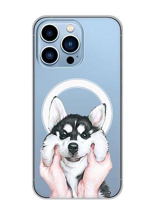 Магнітний чохол на iphone 13 pro max із підтримкою magsafe :: мордочка (принт 121)