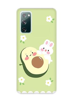 Чехол на samsung galaxy s20 fe :: авокадо и зайчонок (принт 311)