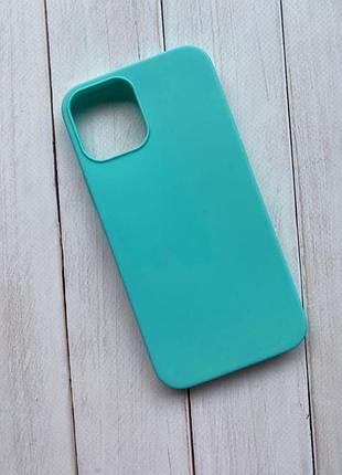 Силіконовий матовий чохол для apple iphone 12 / 12 pro (6.1) бірюзовий