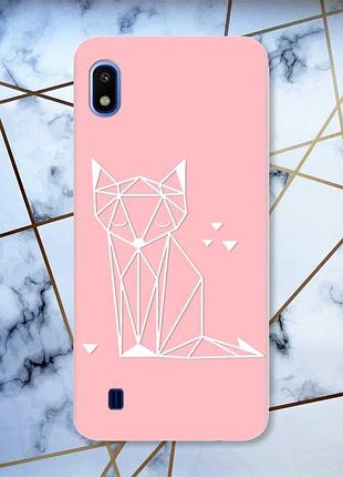 Матовый розовый чехол на samsung galaxy a10 (2019) a105 лиса (принт 127)