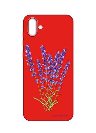 Матовый красный чехол на samsung galaxy a04 :: лаванда (принт 28)