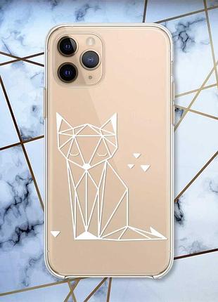 Прозорий чохол на apple iphone 11 pro (5,8) лисиця (принт 127)