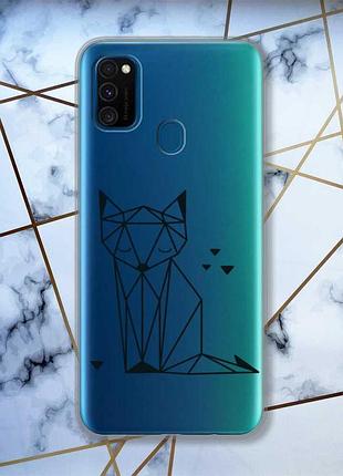 Прозорий чохол на samsung galaxy m30s/м21 лисиця (принт 126)