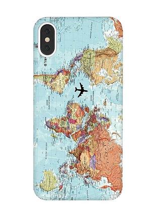 Чехол на iphone x/xs :: карта мира (принт 318)