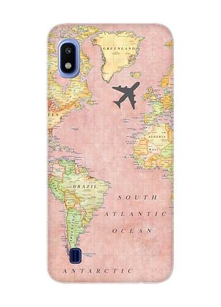 Чехол на samsung galaxy a10 (2019) a105 :: путешествия. карта (принт 320)