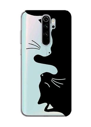 Прозрачный чехол для xiaomi redmi note 8 pro кошечки (принт 118)