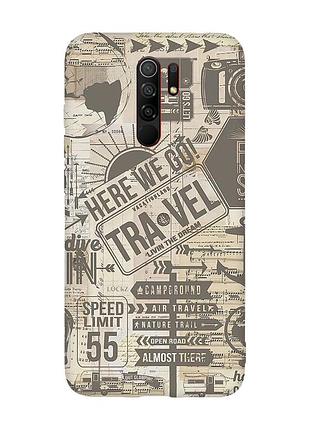 Матовий чохол з червоними боками на xiaomi redmi note 8 pro :: мандри (принт 324)
