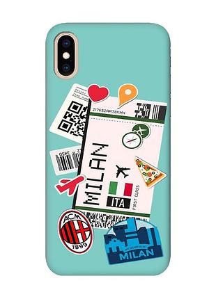 Матовый бирюзовый чехол на iphone xs max :: путешествия. италия (принт 325)