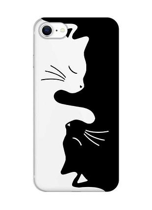 Прозорий чохол на iphone se 2020 котики (принт 118)
