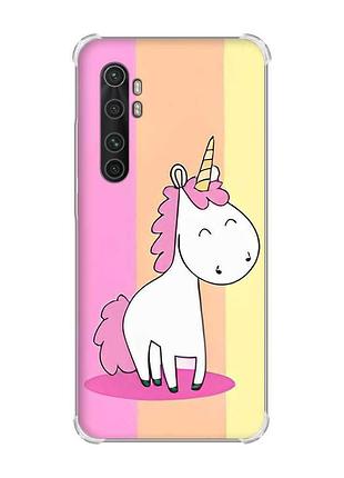 Чохол з потовщеними кутами на xiaomi mi note 10 lite дизайн єдиноріг принт 104