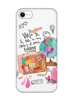 Прозорий чохол для iphone 7, 8 :: настрій подорожувати (принт 329)