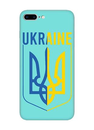Матовий бірюзовий чохол на iphone 7 plus/8 plus :: тризуб (принт 254)