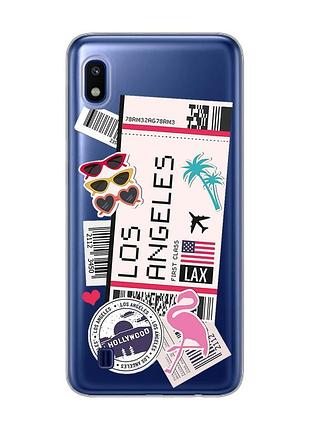 Прозорий чохол на samsung galaxy a10 (2019) a105 :: подорожі. лос-анджелес (принт 328)