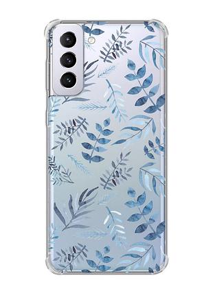 Чехол с утолщёнными углами на samsung galaxy s21 plus :: растительный фон (принт 276)