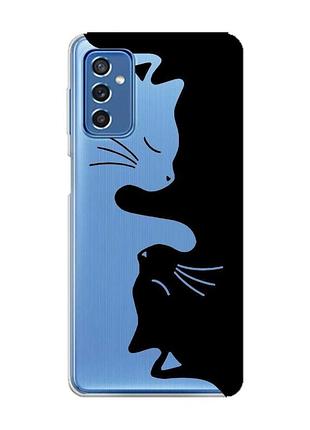 Прозорий чохол на samsung galaxy m52 котики (принт 118)