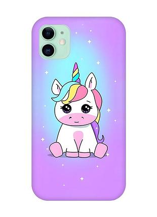 Магнитный чехол на iphone 11 с поддержкой magsafe :: единорог (принт 103)