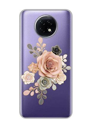 Прозрачный чехол для xiaomi redmi note 9t/redmi note 9 5g :: розы (принт 275)