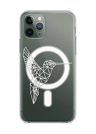 Магнитный чехол на iphone 12/12 pro с поддержкой magsafe :: колибри (принт 123)