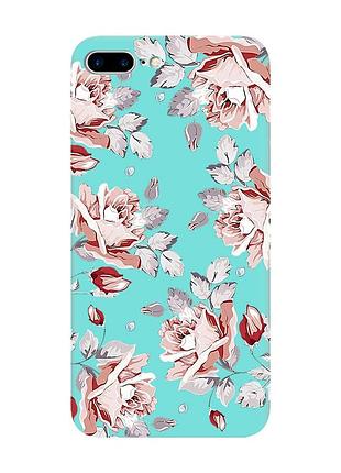 Матовий бірюзовий чохол на iphone 7 plus/8 plus :: фон троянди (принт 273)