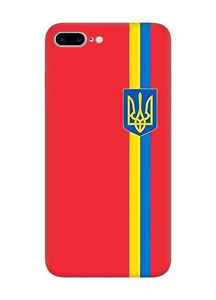 Матовий червоний чохол на iphone 7 plus/8 plus :: стрічка україна (принт 253)