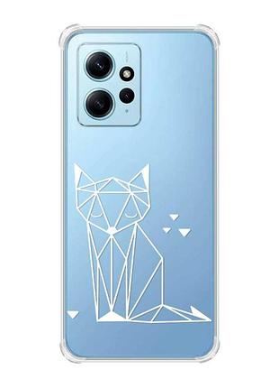 Чехол с утолщенными углами на xiaomi redmi note 12 4g лиса (принт 127)