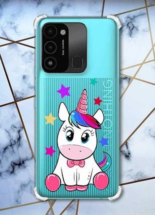 Чохол з потовщеними кутами на tecno spark go 2022 :: єдиноріг (принт 102)