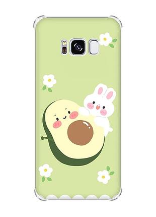 Чохол з потовщеними кутами на samsung galaxy s8 :: авокадо і зайченя (принт 311)