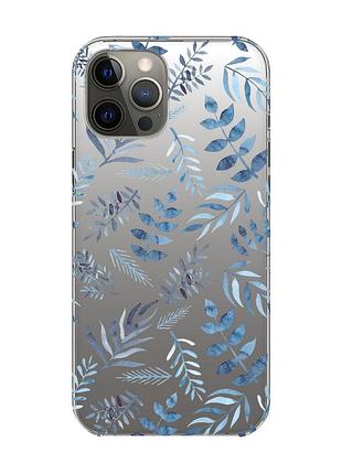 Прозрачный чехол на iphone 12 pro max :: растительный фон (принт 276)