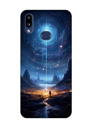 Чехол с черными боками на samsung galaxy a10ѕ a107 :: космос (принт 244)
