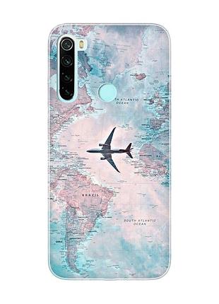 Чехол на xiaomi redmi note 8 :: путешествия. карта (принт 317)