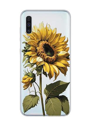 Прозрачный чехол на samsung galaxy a50 (2019) a505 :: подсолнечник (принт 274)