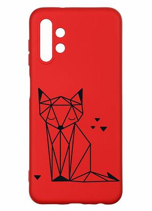 Матовий червоний чохол на samsung a13 4g :: лисиця (принт 126)