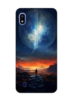 Чехол с черными боками на samsung galaxy a10 (2019) a105 :: космос (принт 247)