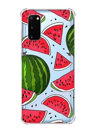 Чохол із потовщеними кутами на samsung galaxy s20 plus :: кавуни (принт 341)
