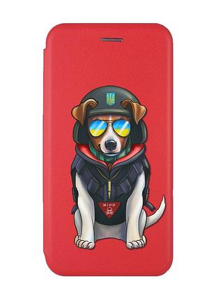 Чехол-книжка с рисунком для samsung galaxy m32/ m22/ a22 4g красный :: патрон (патриотический принт 4)