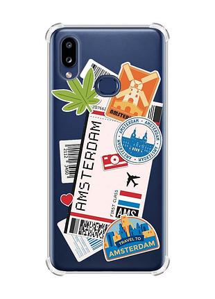Чехол с утолщенными углами на samsung galaxy a10s (a107) :: путешествия. амстердам (принт 327)