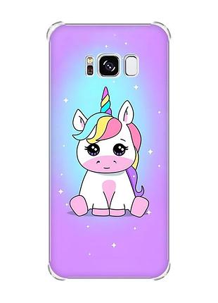 Чехол с утолщёнными углами на samsung galaxy s8 :: единорог (принт 103)