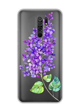 Прозорий чохол на xiaomi redmi 9 :: гілочка бузку (принт 280)