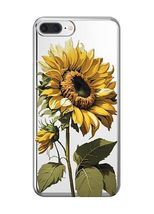 Прозрачный чехол на iphone 7 plus/8 plus :: подсолнечник (принт 274)