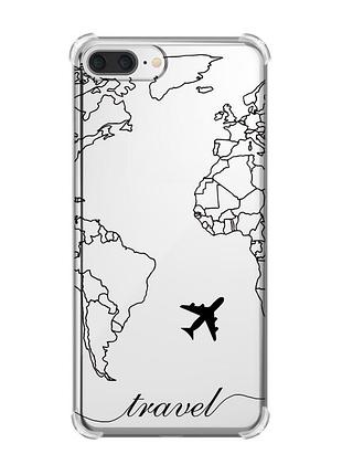 Чохол з потовщеними кутами на iphone 7 plus/8 plus :: карта. контур (принт 330)